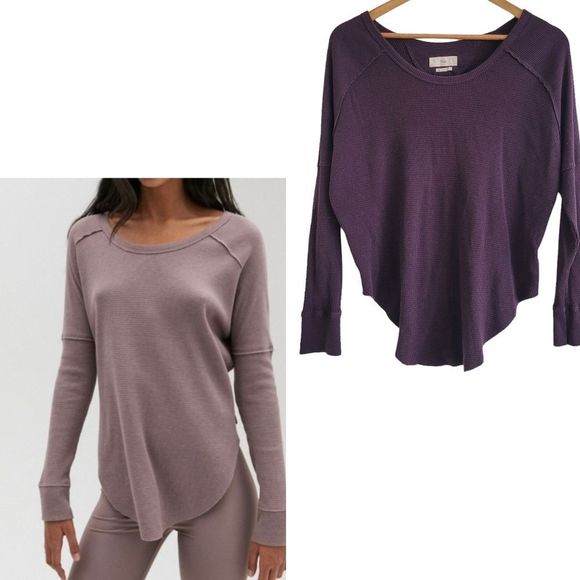 Aritzia Tops - Aritzia TNA Alder thermal long sleeve t-shirt purple medium